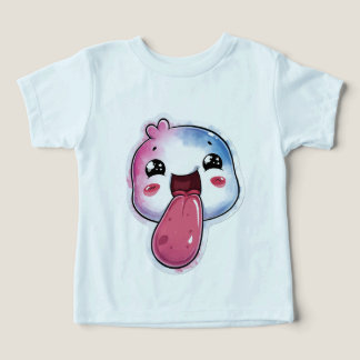 Cute Starry Character Graphic Light Blue Tee