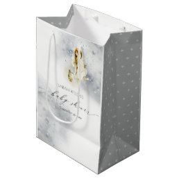 Cute Starry Magical Watercolor Fairy Baby Shower Medium Gift Bag