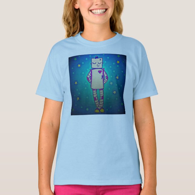 Cute Starry Robot Girls Shirt (Front)