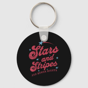 Cute Stars And Stripes And Human Rights Feminist 4 Keychain