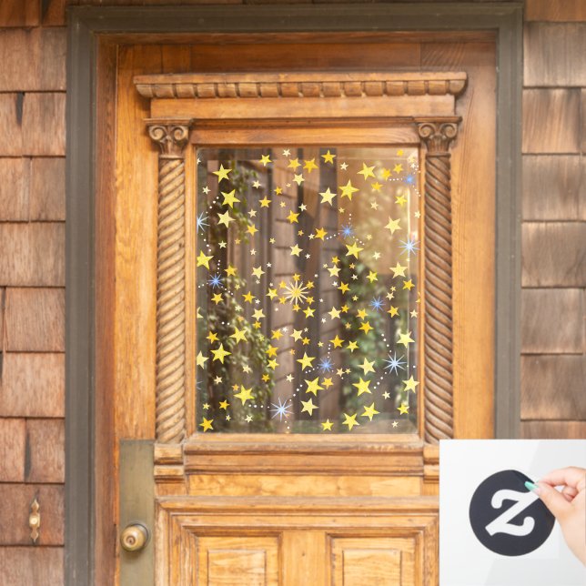 Cute Stars Christmas & New Year's Eve Decorative Window Cling (Home Door)