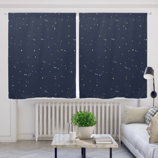 Cute Stars On A Sparkling Night Sky Blackout Curtains