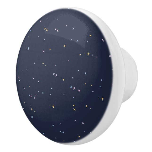 Cute Stars On A Sparkling Night Sky Ceramic Knob (Right)