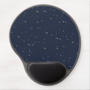 Cute Stars On A Sparkling Night Sky Gel Mouse Pad