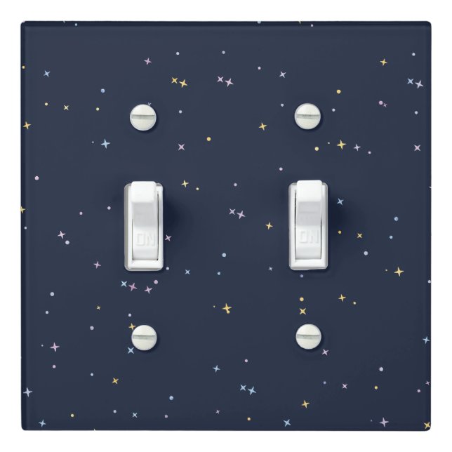 Cute Stars On A Sparkling Night Sky Light Switch Cover (In Situ)