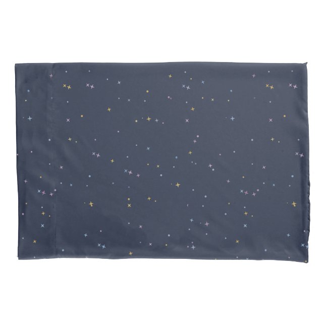 Cute Stars On A Sparkling Night Sky Pillow Case (Front)