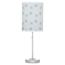 Cute Stars on Baby Blue Nursery Table Lamp