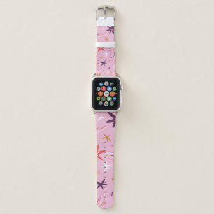 Cute Stars Rainbows Pink Pattern Apple Watch Band