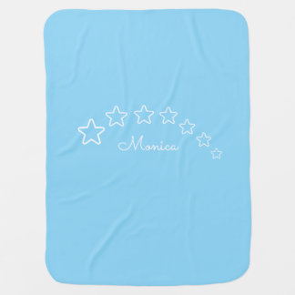 Cute stars with light blue background baby blanket