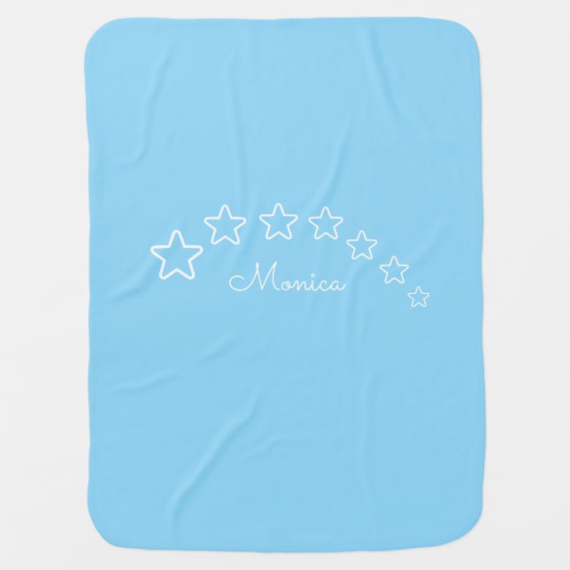 Cute stars with light blue background baby blanket (Front)