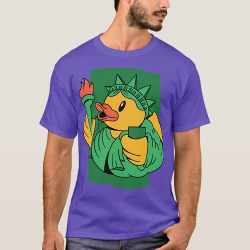 Cute Statue of Liberty Rubber Ducky Lady Liberty R T_Shirt