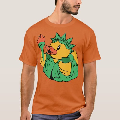 Cute Statue of Liberty Rubber Ducky Lady Liberty R T_Shirt