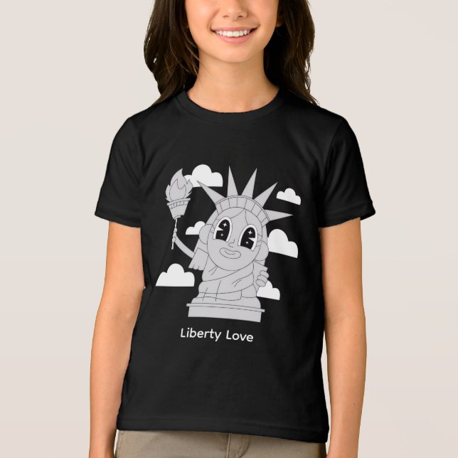Cute Statue of Liberty Tri-Blend Shirt (Front)
