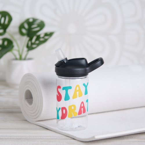 Cute Stay Hydrate Retro Colorful Cool Kids Water Bottle