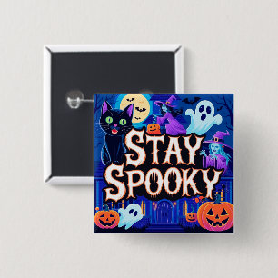 Cute stay spooky halloween button