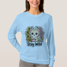 Cute Stay Wild Cat Ling Sleeve