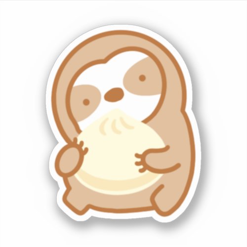 Cute Steam Bao Bun Sloth Sticker