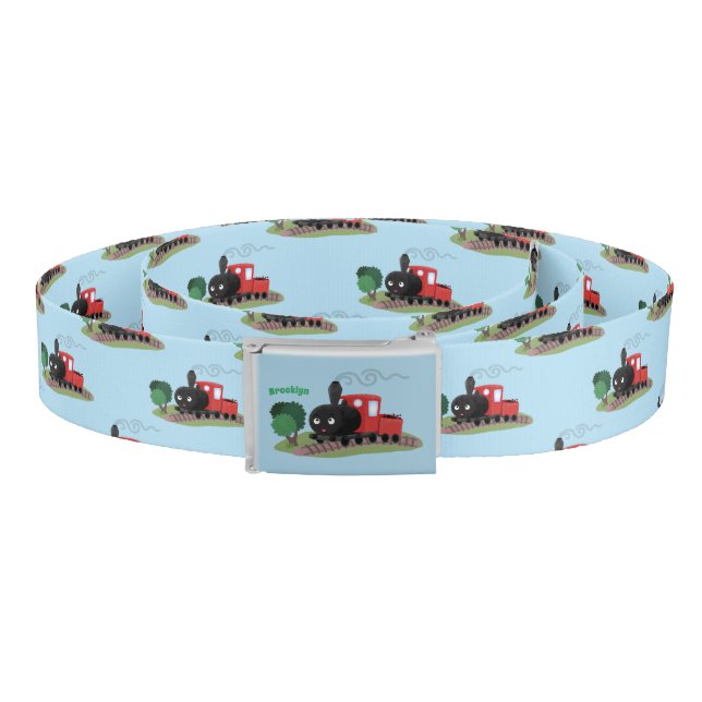 Cute steam train locomotive cartoon illustration belt (Coil)