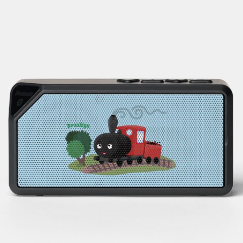 Cute steam train locomotive cartoon illustration bluetooth speaker
