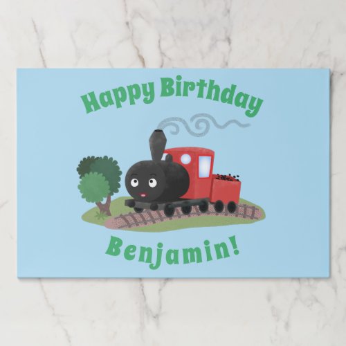 Cute steam train locomotive cartoon illustration paper pad