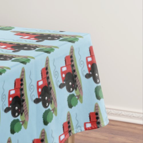 Cute steam train locomotive cartoon illustration tablecloth