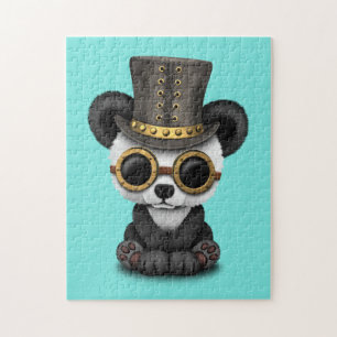 Cute Steampunk Baby Panda Bear Cub Jigsaw Puzzle