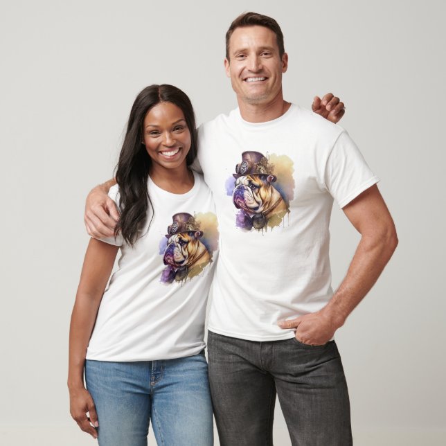 Cute Steampunk Bulldog T-Shirt (Unisex)