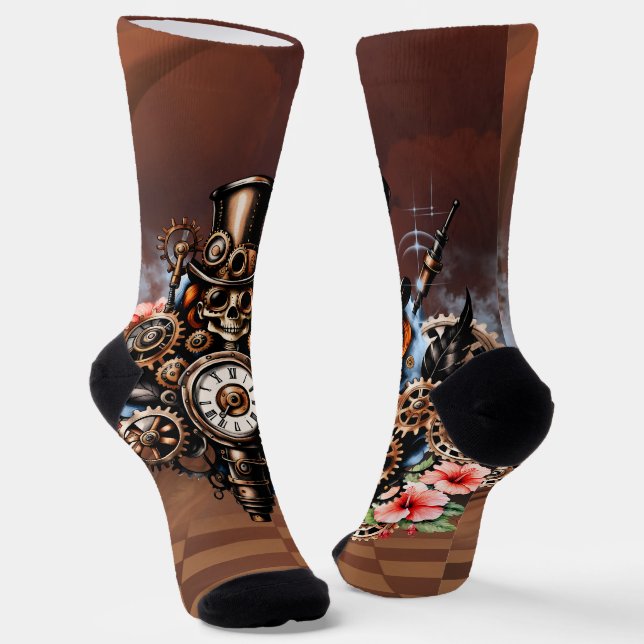 Cute steampunk design socks (Angled)