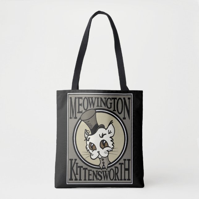 CUTE STEAMPUNK KITTY CAT ALL OVER PRINT TOTE BAG (Front)