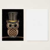 Cute Steampunk Owl on a Branch with Stars (Front & Back)
