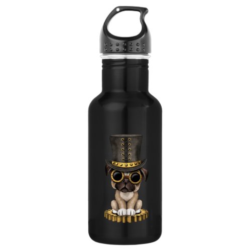 Cute Steampunk Pug Puppy Dog Water Bottle