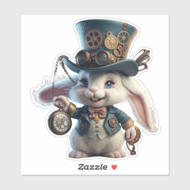 Cute Steampunk Rabbit Sticker (Sheet)