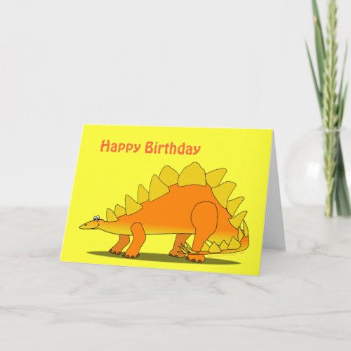 Cute Stegosaurus Dinosaur Birthday Card Template
