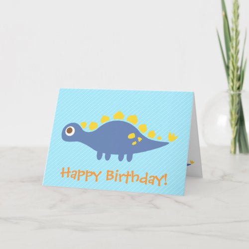 Cute Stegosaurus dinosaur children happy birthday Card