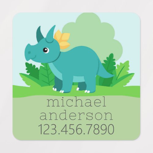 Cute Stegosaurus Dinosaur Kids Name Phone Number Kids Labels