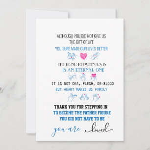 Cute Step father heart love hands  Holiday Card