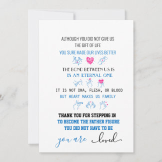 Cute Step father heart love hands Holiday Card