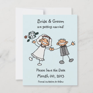 Cute Stick Figure Save the Date Cards