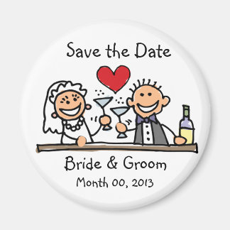 Cute Stick Figure Save the Date Magnets