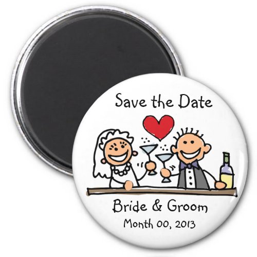 Cute Stick Figure Save the Date Magnets