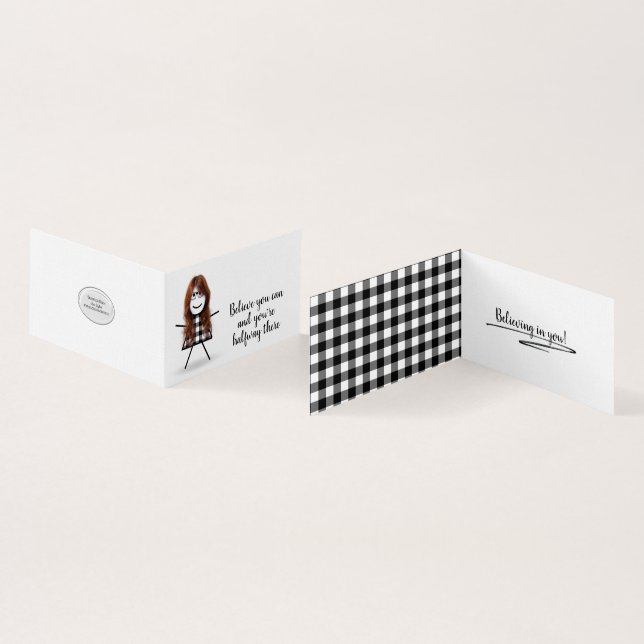 Cute Stick Girl with Hair and Quote (Inside and Outside)