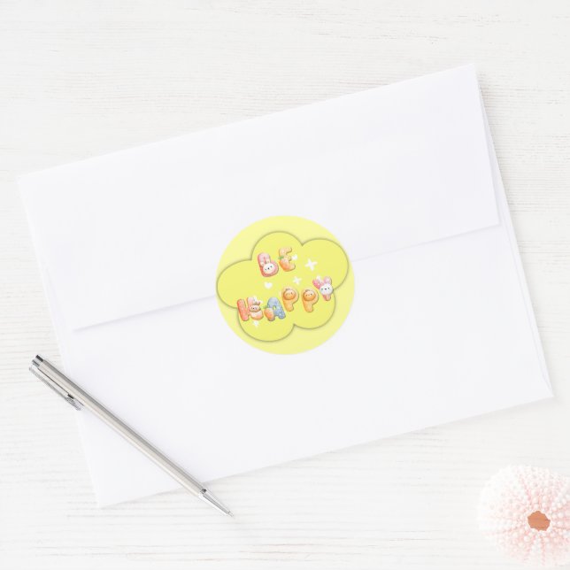 Cute Sticker | Be Happy (Envelope)