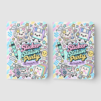 Cute Sticker Station Party Kawaii Notebook