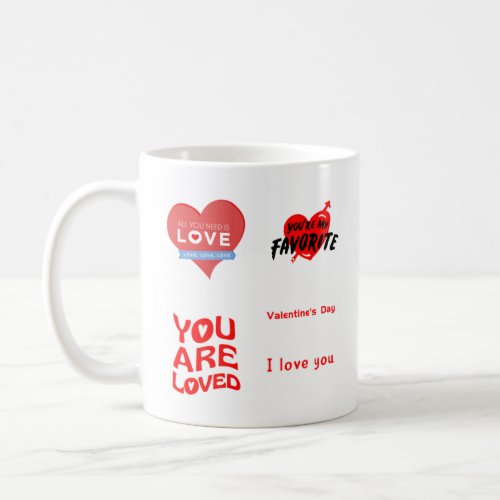 Cute stickers for your love for valentines day coffee mug