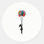 Cute stickers girl with balloons