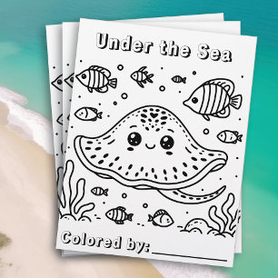 Cute Sting Ray in the Sea   Kid's Coloring Page
