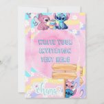 Cute Stitch and Angel Birthday Invitation 