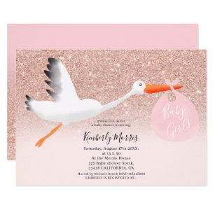crane baby shower invitations