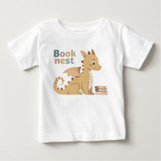 Cute Storybook Book Nest Baby Dragon Reading T-Shirt