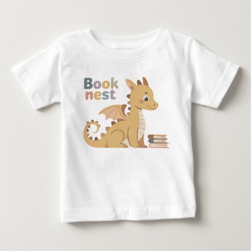 Cute Storybook Book Nest Baby Dragon Reading T-Shirt